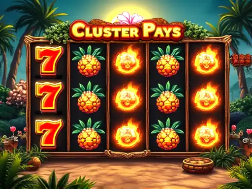 Aloha! Cluster Pays pokie artwork at Wrest Point Casino